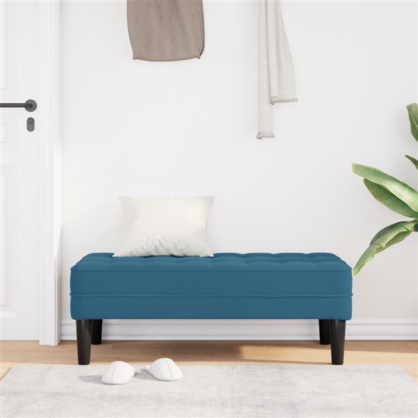 Grote foto vidaxl bank blauw 113 x 57 x 39 cm fluweel huis en inrichting overige huis en inrichting