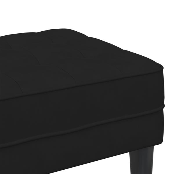 Grote foto vidaxl bank zwart 113 x 57 x 39 cm fluweel huis en inrichting overige huis en inrichting
