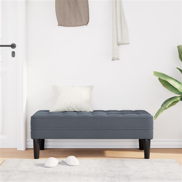 Grote foto vidaxl bank donkergrijs 113 x 57 x 39 cm fluweel huis en inrichting overige huis en inrichting