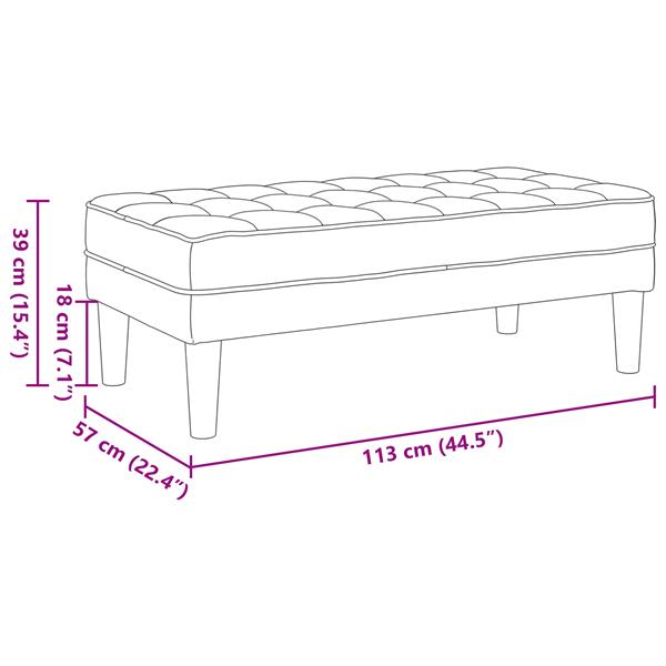 Grote foto vidaxl bank donkergrijs 113 x 57 x 39 cm fluweel huis en inrichting overige huis en inrichting