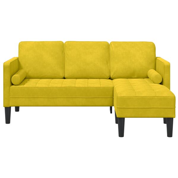 Grote foto vidaxl l vormige bank geel 173x131x67 cm velvet huis en inrichting bankstellen