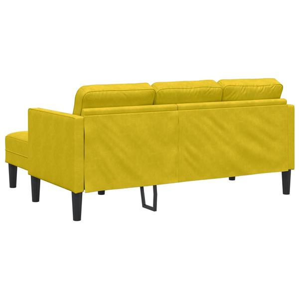 Grote foto vidaxl l vormige bank geel 173x131x67 cm velvet huis en inrichting bankstellen