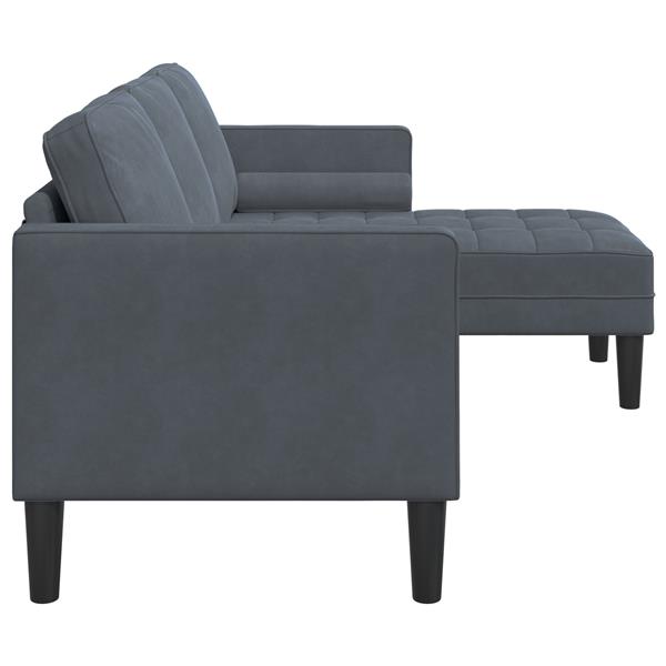 Grote foto vidaxl bankstel donkergrijs 173 x 131 x 67 cm fluweel huis en inrichting bankstellen