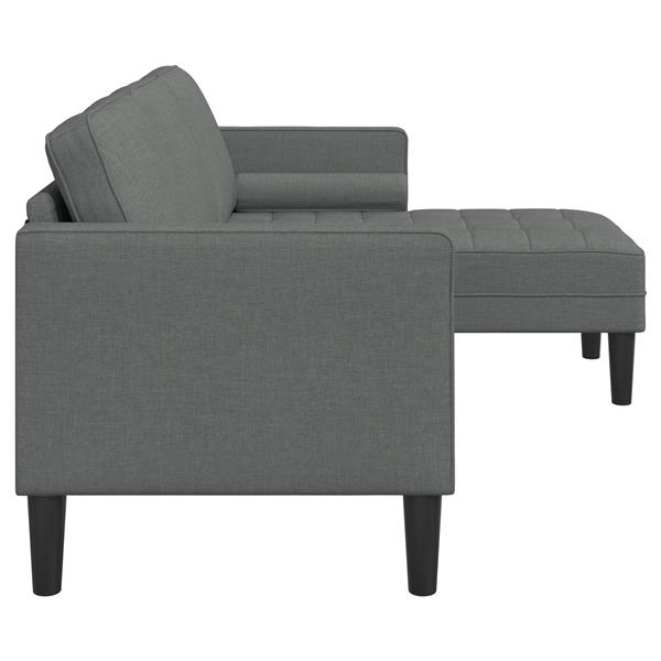 Grote foto vidaxl bankstel donkergrijs 173 x 131 x 67 cm stof huis en inrichting bankstellen