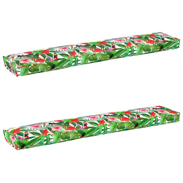 Grote foto vidaxl pallet kussen set bloemen 2 pcs tropisch jungle 200 x 40 x 8 cm huis en inrichting woningdecoratie