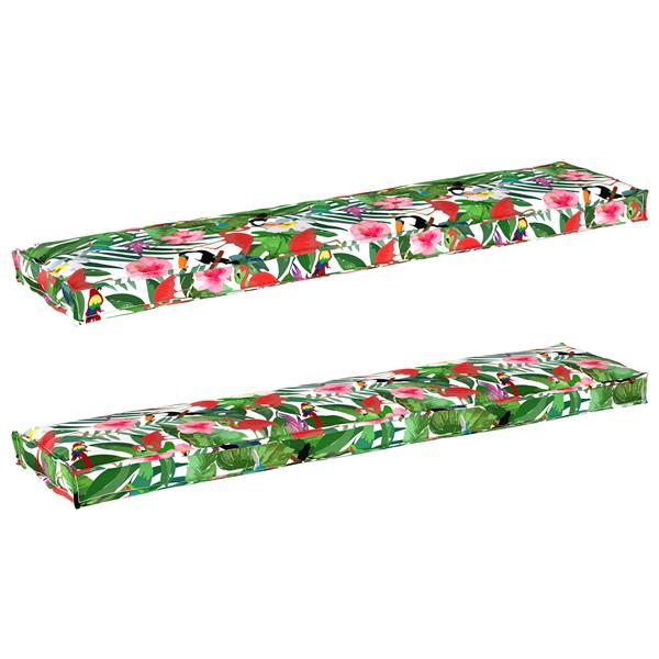 Grote foto vidaxl pallet kussen set bloemen 2 pcs tropisch jungle 180 x 40 x 8 cm huis en inrichting woningdecoratie