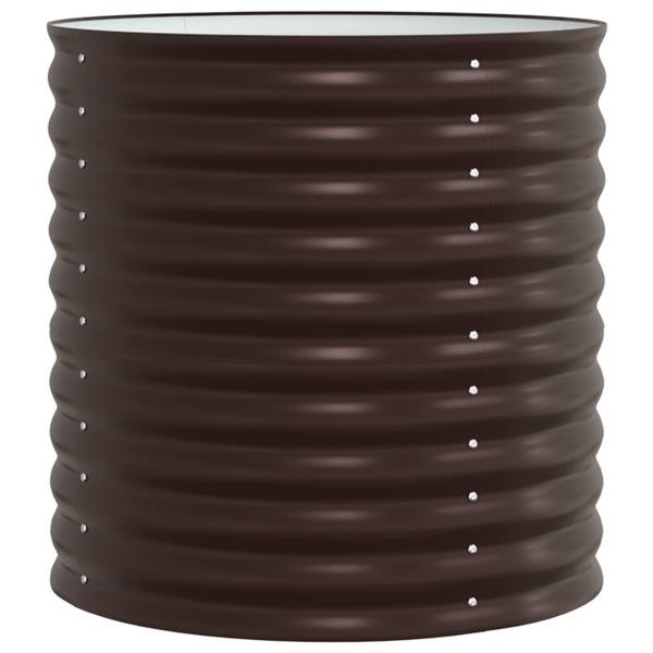 Grote foto vidaxl verhoogde plantenbak bruin 80 x 80 x 81 cm staal tuin en terras overige tuin en terras