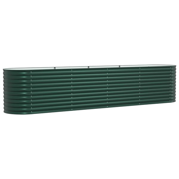 Grote foto vidaxl verhoogde plantenbak groen 400 x 80 x 81 cm staal tuin en terras overige tuin en terras