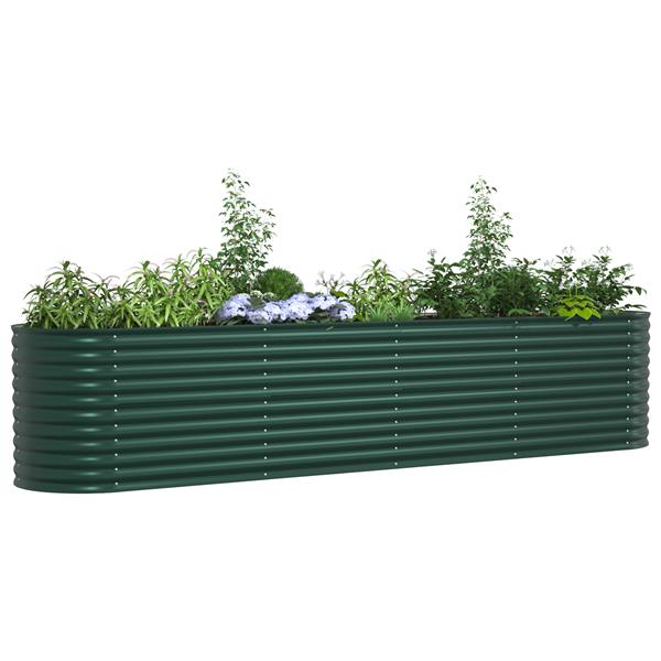 Grote foto vidaxl verhoogde plantenbak groen 400 x 80 x 81 cm staal tuin en terras overige tuin en terras