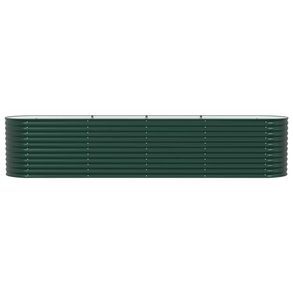 Grote foto vidaxl verhoogde plantenbak groen 400 x 80 x 81 cm staal tuin en terras overige tuin en terras