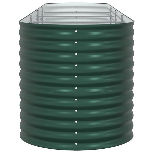 Grote foto vidaxl verhoogde plantenbak groen 400 x 80 x 81 cm staal tuin en terras overige tuin en terras