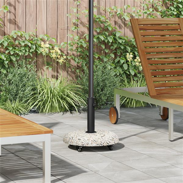 Grote foto vidaxl parasolvoet multikleur en zwart 45 x 45 x 40 cm beton en metaal tuin en terras overige tuin en terras