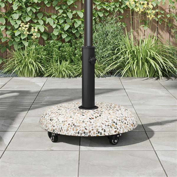Grote foto vidaxl parasolvoet multikleur en zwart 45 x 45 x 40 cm beton en metaal tuin en terras overige tuin en terras