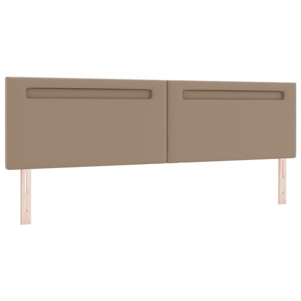Grote foto vidaxl hoofdbord met led striplichten cappuccino 200 cm pvc antiek en kunst stoelen en banken