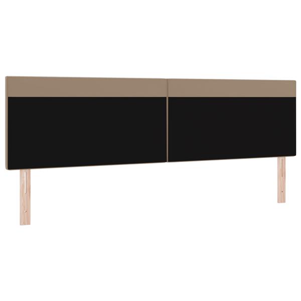 Grote foto vidaxl hoofdbord met led striplichten cappuccino 200 cm pvc antiek en kunst stoelen en banken