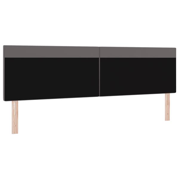 Grote foto vidaxl hoofdbord met led striplichten wandgemonteerd grijs 200 cm pvc antiek en kunst stoelen en banken