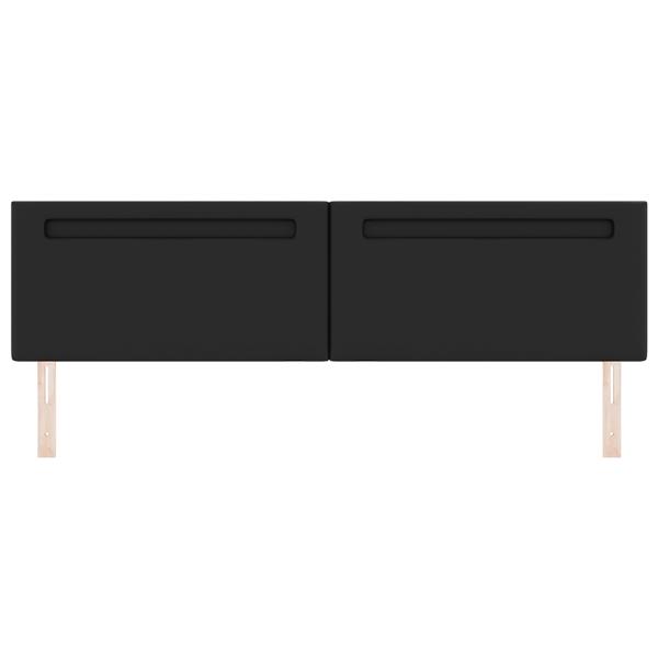 Grote foto vidaxl hoofdbord met led striplichten wandgemonteerd zwart 200 cm pvc antiek en kunst stoelen en banken