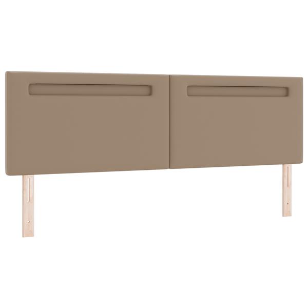Grote foto vidaxl hoofdbord met led striplichten cappuccino 180 cm pvc antiek en kunst stoelen en banken