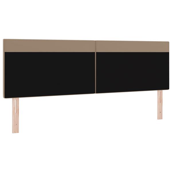 Grote foto vidaxl hoofdbord met led striplichten cappuccino 180 cm pvc antiek en kunst stoelen en banken