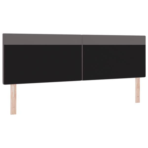 Grote foto vidaxl hoofdbord met led striplichten wandgemonteerd grijs 180 cm pvc antiek en kunst stoelen en banken