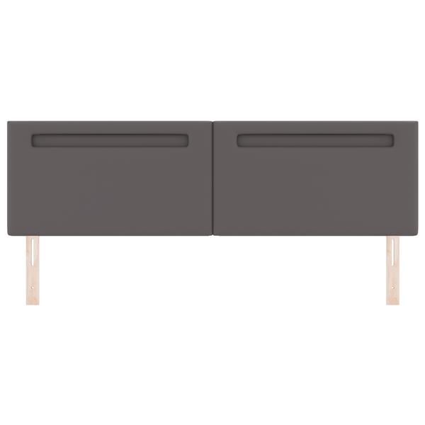 Grote foto vidaxl hoofdbord met led striplichten wandgemonteerd grijs 180 cm pvc antiek en kunst stoelen en banken