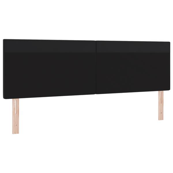 Grote foto vidaxl hoofdbord met led striplichten wandgemonteerd zwart 180 cm pvc antiek en kunst stoelen en banken
