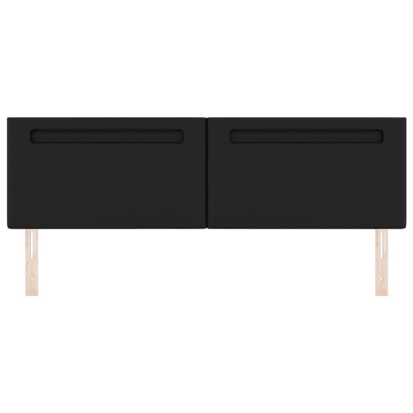 Grote foto vidaxl hoofdbord met led striplichten wandgemonteerd zwart 180 cm pvc antiek en kunst stoelen en banken
