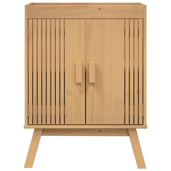 Grote foto vidaxl wastafel onderkast met plank olden bruin 114 x 43 x 73.5 cm huis en inrichting complete badkamers