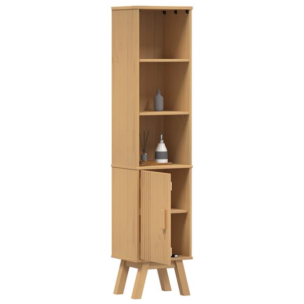 Grote foto vidaxl badkamer kast olden bruin 35 x 30 x 159 cm massief grenenhout huis en inrichting complete badkamers