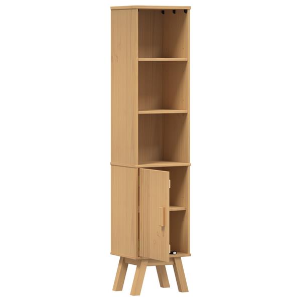Grote foto vidaxl badkamer kast olden bruin 35 x 30 x 159 cm massief grenenhout huis en inrichting complete badkamers