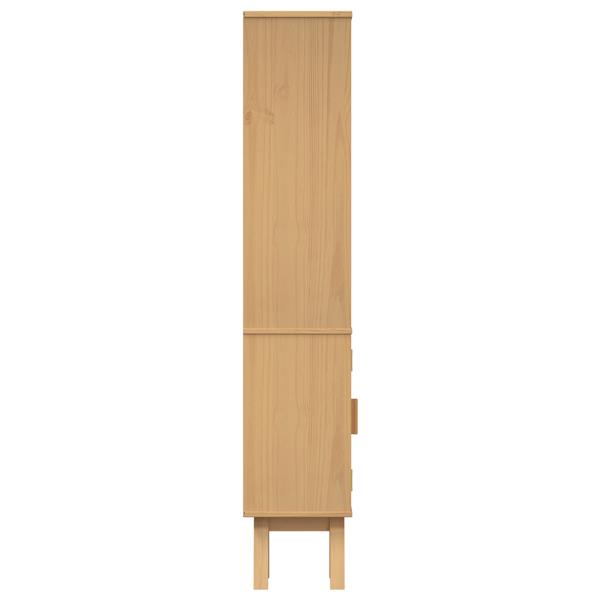 Grote foto vidaxl badkamer kast olden bruin 35 x 30 x 159 cm massief grenenhout huis en inrichting complete badkamers