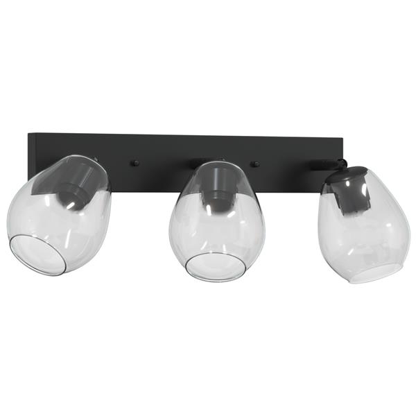 Grote foto vidaxl plafondspot zwart 54 x 13 x 26 cm glas en metaal huis en inrichting overige