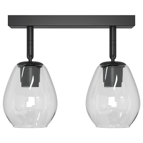 Grote foto vidaxl plafondspot zwart 33 x 13 x 26 cm glas en metaal huis en inrichting overige