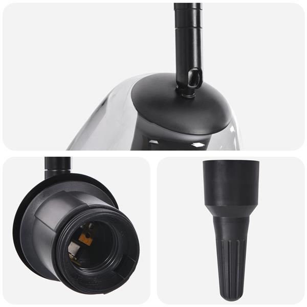 Grote foto vidaxl plafondspot zwart 33 x 13 x 26 cm glas en metaal huis en inrichting overige