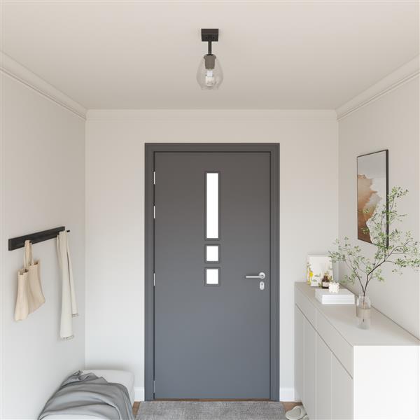 Grote foto vidaxl plafondspot zwart 13 x 13 x 26 cm glas en metaal huis en inrichting overige