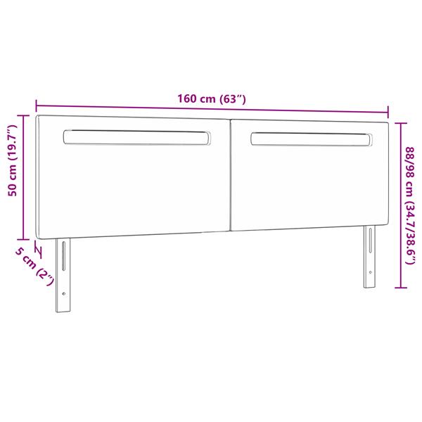 Grote foto vidaxl hoofdbord met led striplichten wandgemonteerd wit 160 cm pvc antiek en kunst stoelen en banken