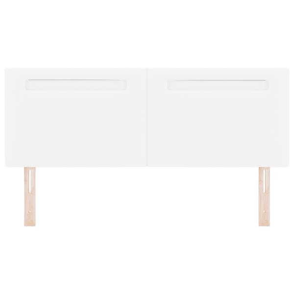 Grote foto vidaxl hoofdbord met led striplichten wandgemonteerd wit 144 cm pvc antiek en kunst stoelen en banken