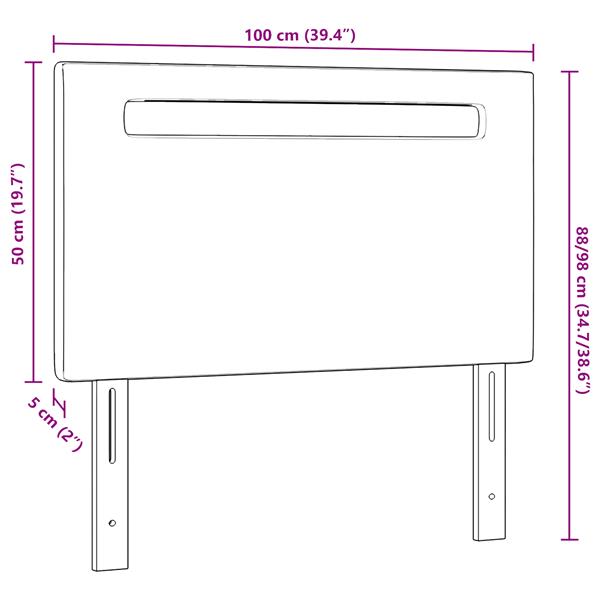 Grote foto vidaxl hoofdbord met led striplichten wandgemonteerd wit 100 cm pvc antiek en kunst stoelen en banken