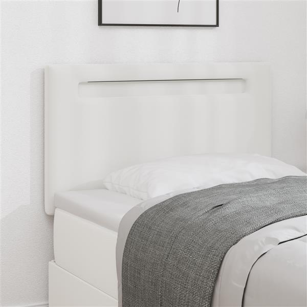 Grote foto vidaxl hoofdbord met led striplichten wandgemonteerd wit 90 cm pvc antiek en kunst stoelen en banken