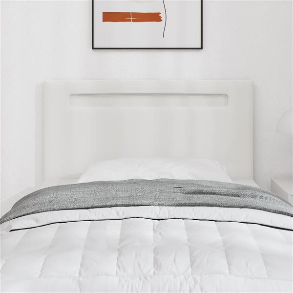 Grote foto vidaxl hoofdbord met led striplichten wandgemonteerd wit 90 cm pvc antiek en kunst stoelen en banken
