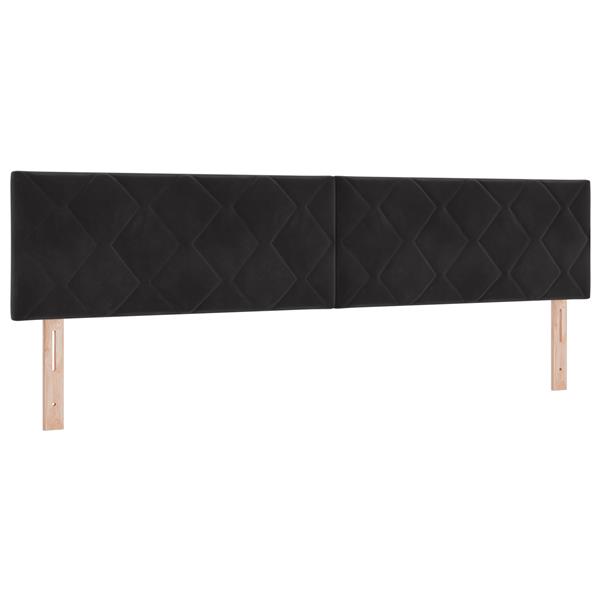 Grote foto vidaxl hoofdbord wandgemonteerd geometrisch zwart 200 cm fluweel antiek en kunst stoelen en banken