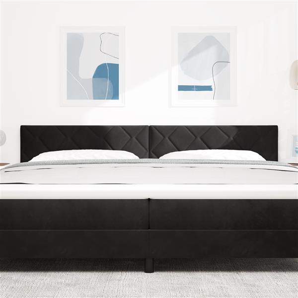 Grote foto vidaxl hoofdbord wandgemonteerd geometrisch zwart 200 cm fluweel antiek en kunst stoelen en banken