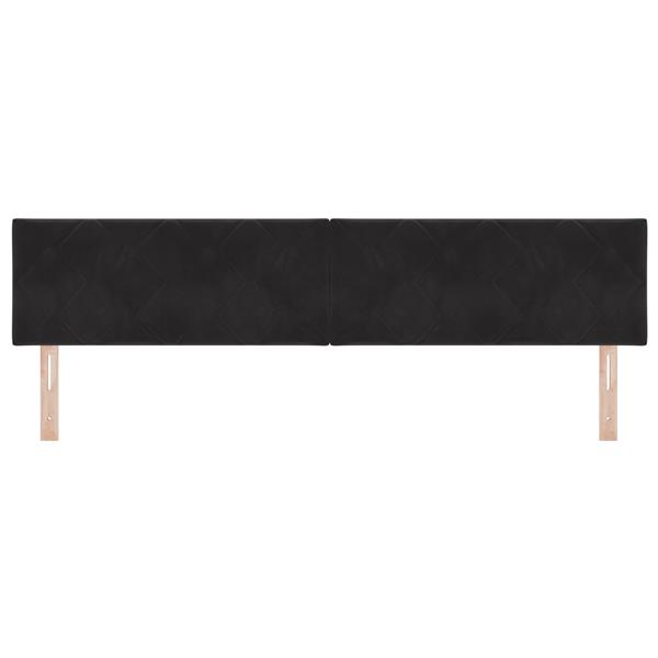 Grote foto vidaxl hoofdbord wandgemonteerd geometrisch zwart 200 cm fluweel antiek en kunst stoelen en banken