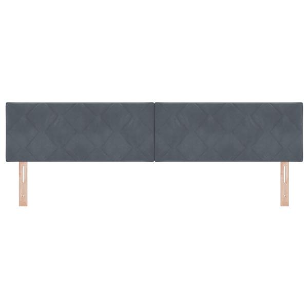 Grote foto vidaxl hoofdbord wandgemonteerd geometrisch donkergrijs 200 cm fluweel antiek en kunst stoelen en banken