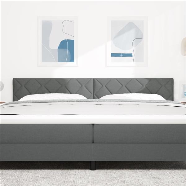 Grote foto vidaxl stoffen hoofdbord geometrisch donkergrijs 200 cm stof antiek en kunst stoelen en banken