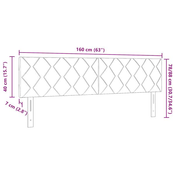 Grote foto vidaxl stoffen hoofdbord geometrisch donkergrijs 160 cm stof antiek en kunst stoelen en banken