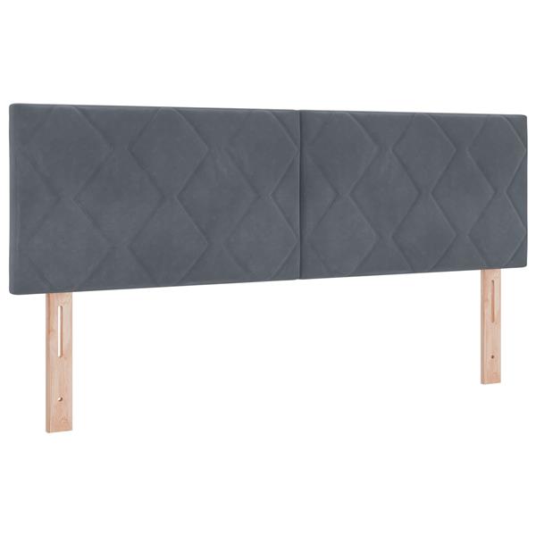 Grote foto vidaxl hoofdbord wandgemonteerd geometrisch donkergrijs 144 cm fluweel antiek en kunst stoelen en banken