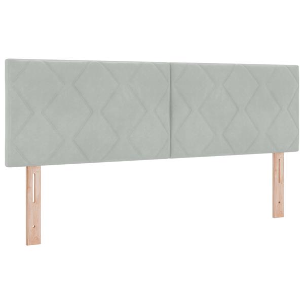 Grote foto vidaxl hoofdbord wandgemonteerd geometrisch lichtgrijs 144 cm fluweel antiek en kunst stoelen en banken