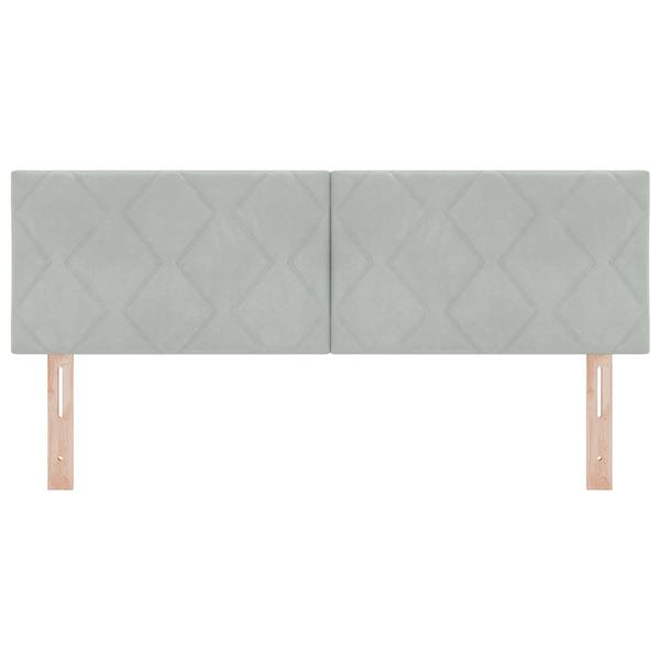 Grote foto vidaxl hoofdbord wandgemonteerd geometrisch lichtgrijs 144 cm fluweel antiek en kunst stoelen en banken