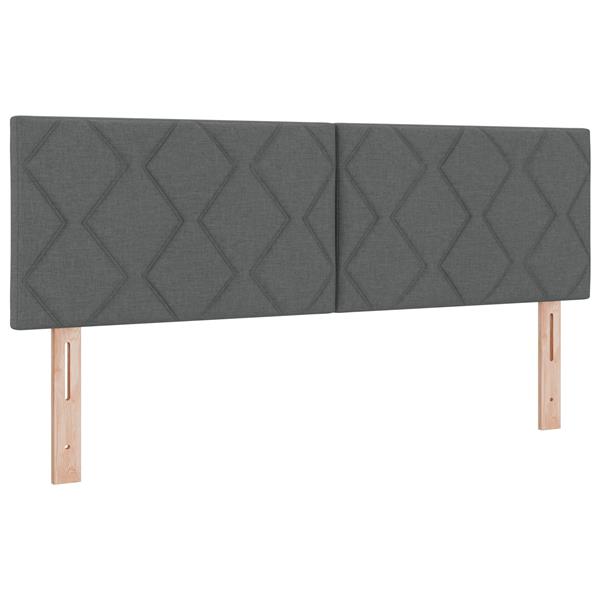 Grote foto vidaxl stoffen hoofdbord geometrisch donkergrijs 144 cm stof antiek en kunst stoelen en banken